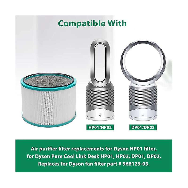 Hepa Filter Replacement for Hp01 Hp02 Dp01 Dp02 Pure Hot + Cool Desk Purifier, Compare to Part 9681