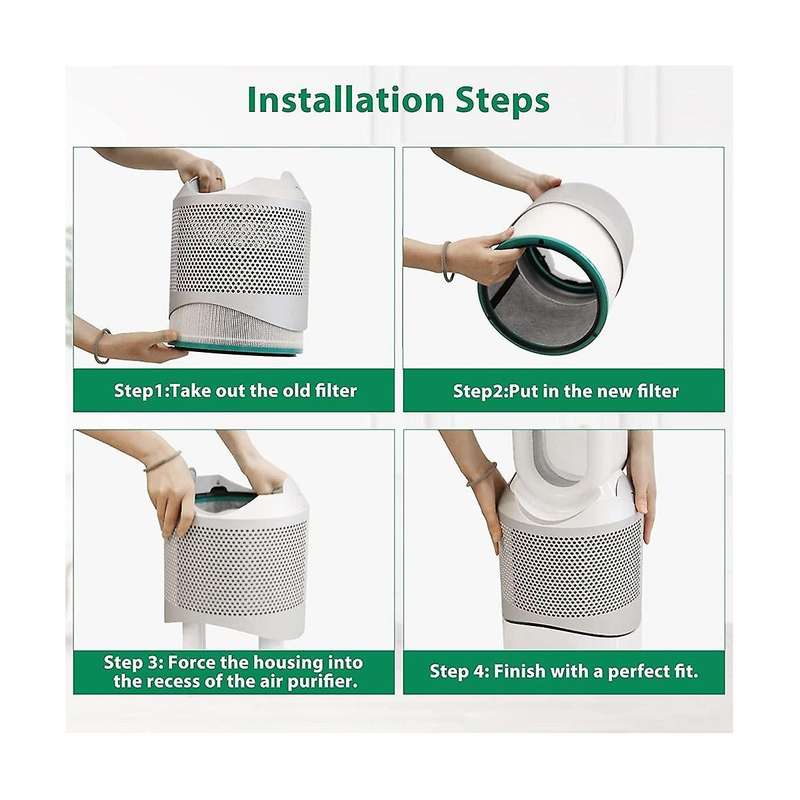 Hepa Filter Replacement for Hp01 Hp02 Dp01 Dp02 Pure Hot + Cool Desk Purifier, Compare to Part 9681