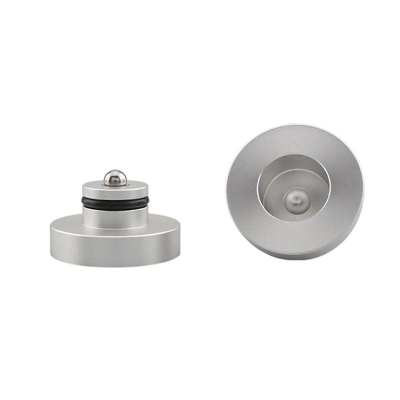 Hifi 4pcs 33x30mm Ball with M8 Screw Shock Absorbing Pad Feet Stands for Speakers Amplifier Silver