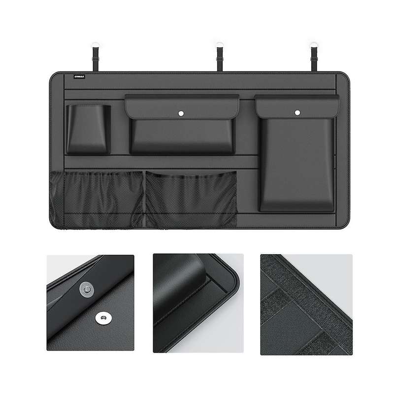 High Capacity Adjustable Car Storage Box Backseat 5 Bag Trunk Organizer Multi-use Pu Car Back Organ