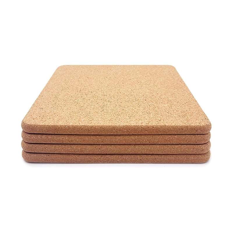 High Density Thick Square Cork Pad for Hot Dishes, 8 Inch Heat Resistant Multifunction Cork Coaster
