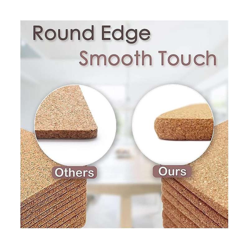 High Density Thick Square Cork Pad for Hot Dishes, 8 Inch Heat Resistant Multifunction Cork Coaster
