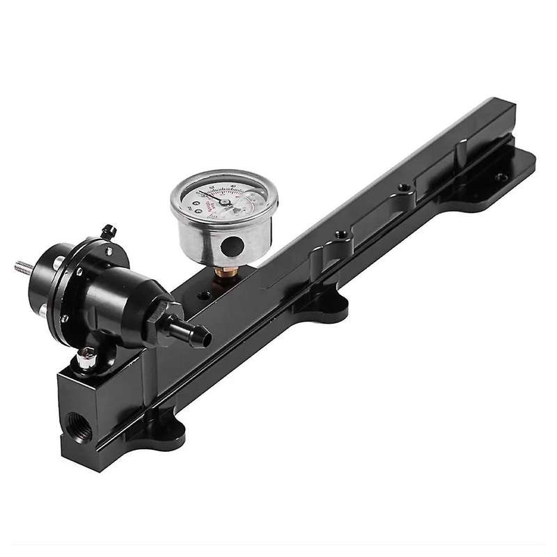 High Flow Fuel Rail W/ Regulator Gauge & AN6 Hose B16 B18 B20 Si B-Series