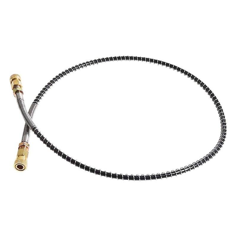 High Pressure Hose with Spring Wrapped 100cm Long Pcp Pneumatics Refilling Pump Nylon Black Hose