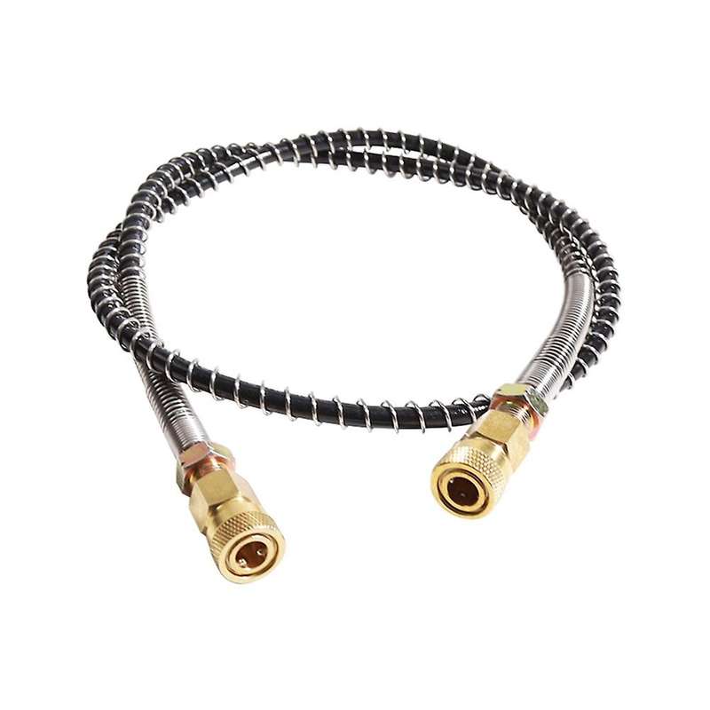 High Pressure Hose with Spring Wrapped 100cm Long Pcp Pneumatics Refilling Pump Nylon Black Hose