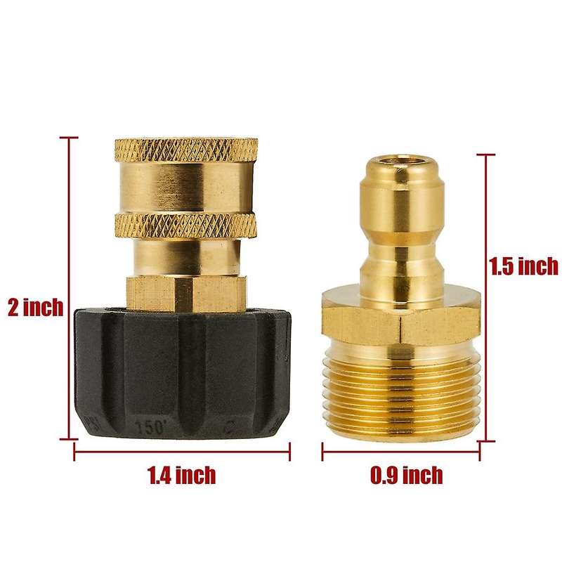 High Pressure Washer Adapter Set Quick Kits for Snow Foam Lance M22 to 1/4inch Quick , 5000 PSI