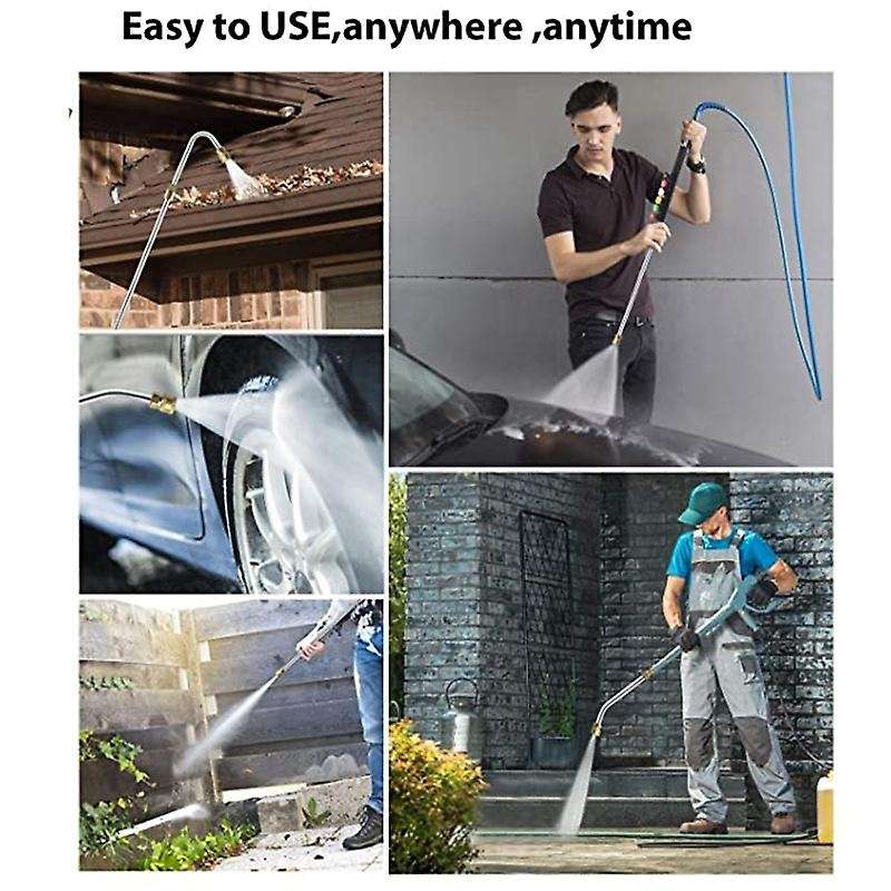 High Pressure Washer Spraygun Extension Rod 1/4Inch Quick Connect Adapter 90 Degree Cleaning Machine