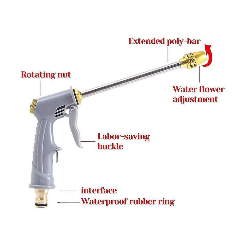 High Pressure Water Hose Nozzle Long Spray Nozzle Garden Hose Car Wash, Suitable for Cleaning Your