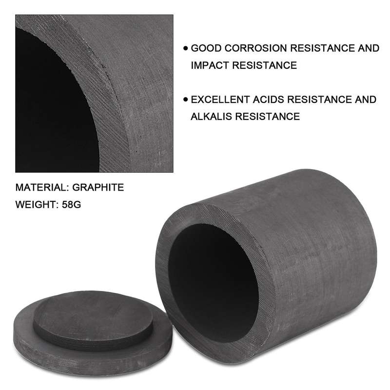 High Purity Graphite Melting Crucible Casting with Lid Cover 40*40mm Compatible Silver&black