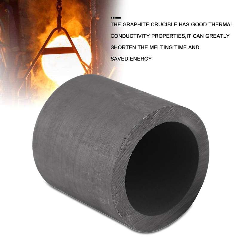 High Purity Graphite Melting Crucible Casting with Lid Cover 40*40mm Compatible Silver&black