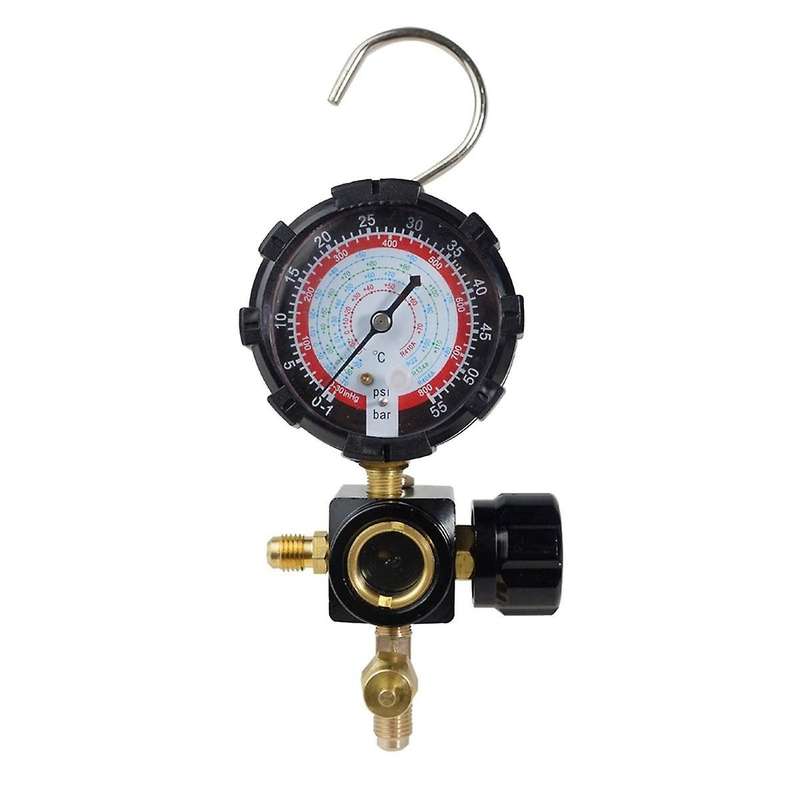 High Side Pressure Gauge R410A R22 R404A Single Manifold Gauge with Control Valve for Air Condition