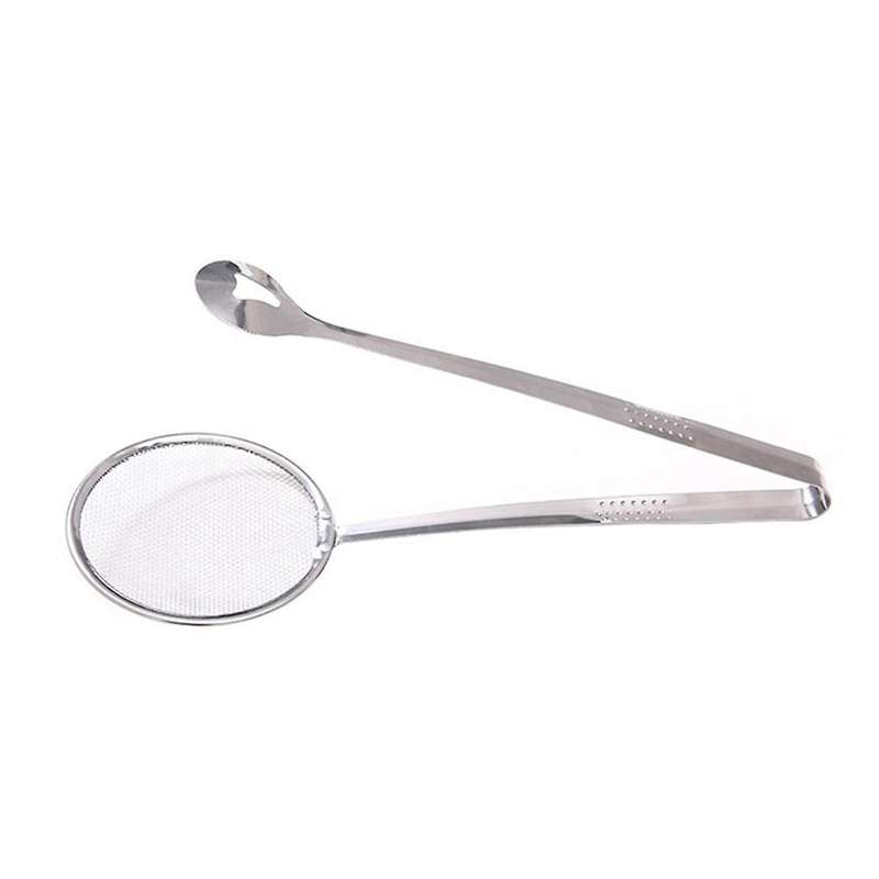 High Temperature Resistant Stainless Steel Frying Tongs, Food Fishing Spoon, Draining Food Tongs, Fr