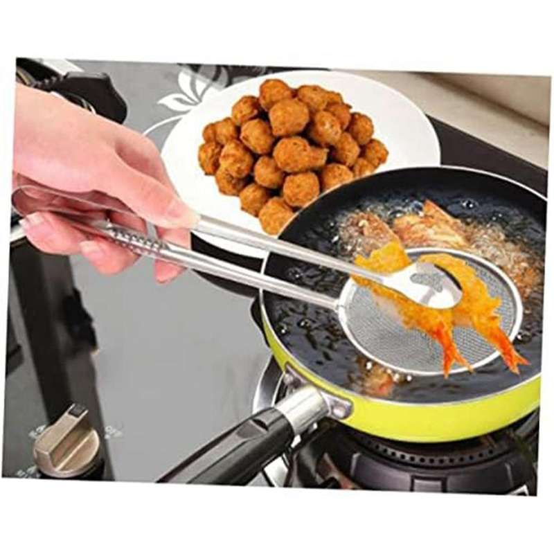 High Temperature Resistant Stainless Steel Frying Tongs, Food Fishing Spoon, Draining Food Tongs, Fr