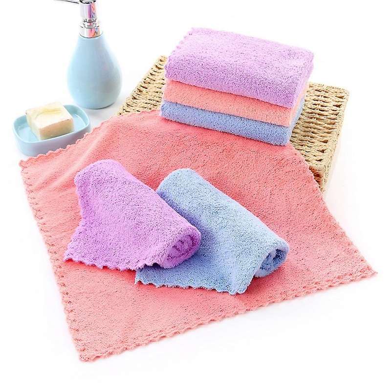 High-Density Coral Velvet Towel Long Velvet 35X75 Thick Lace Towel Absorbent Trimming Towel Clean Mu