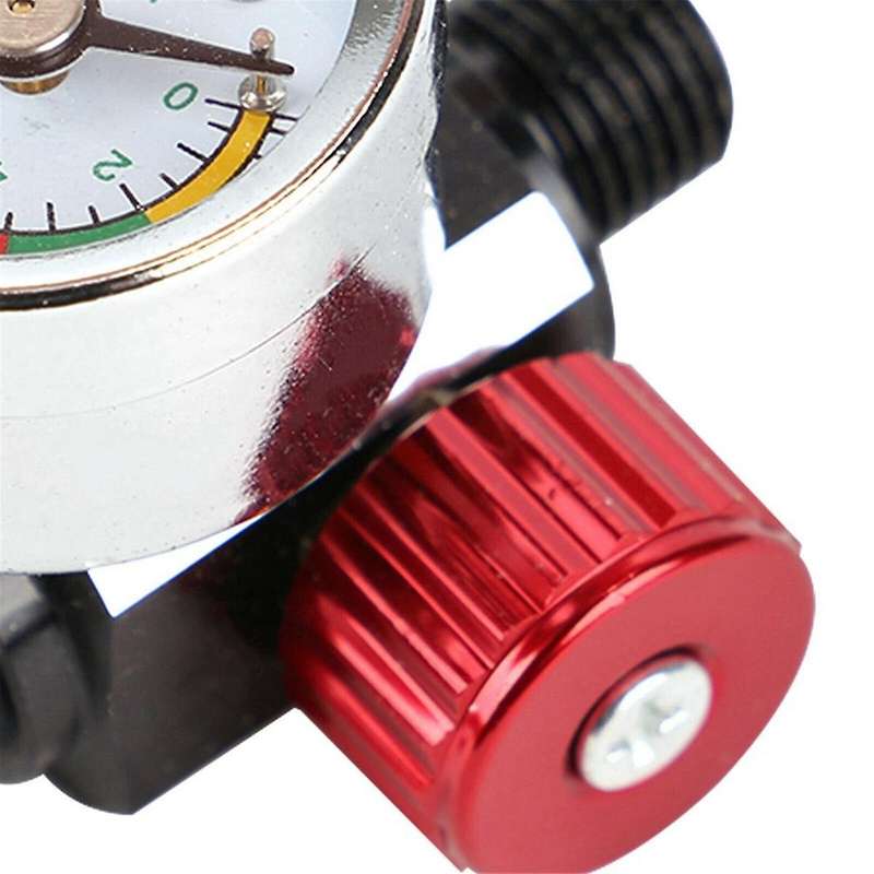 High-Flow Air Pressure Regulator with Instrument, 0-140 PSI Air Flow Control Regulating Valve is Sui