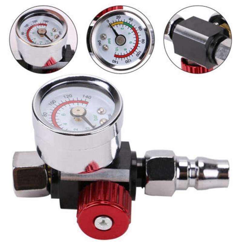 High-flow Air Pressure Regulator with Instrument, 0-140 Psi Air Flow Control Regulating Valve Is Su