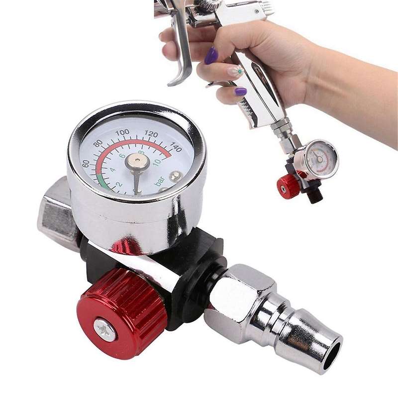 High-flow Air Pressure Regulator with Instrument, 0-140 Psi Air Flow Control Regulating Valve Is Su