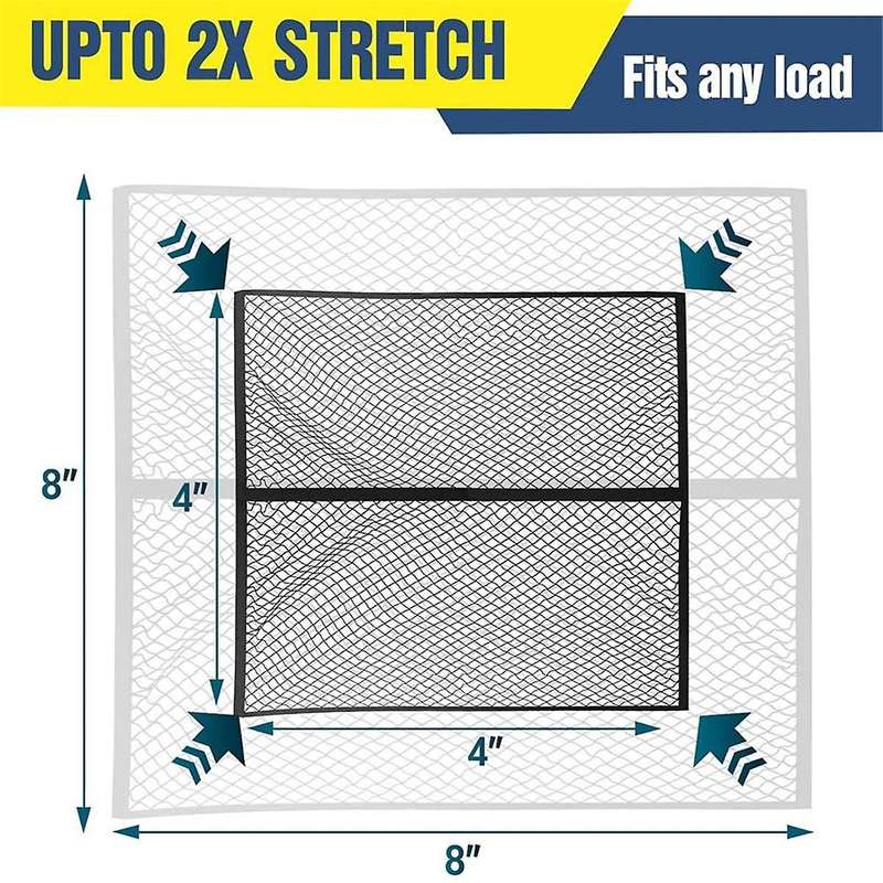Highly Elastic Cargo Net for Pickup Truck Bed, Truck Bed Cargo Net Mesh, 4x4ft Stretches to 8x8ft Tr