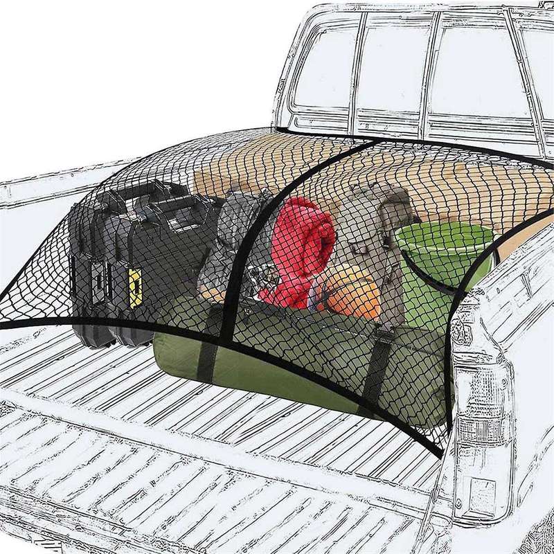 Highly Elastic Cargo Net for Pickup Truck Bed, Truck Bed Cargo Net Mesh, 4x4ft Stretches to 8x8ft Tr