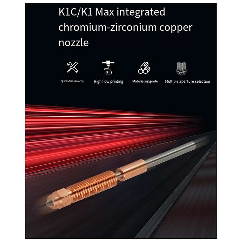 High-Flow Printing Upgraded Nozzle 0.4 0.6 0.8MM K1C Quick-Swap Nozzle for K1 Max V3 3D Printer Hot