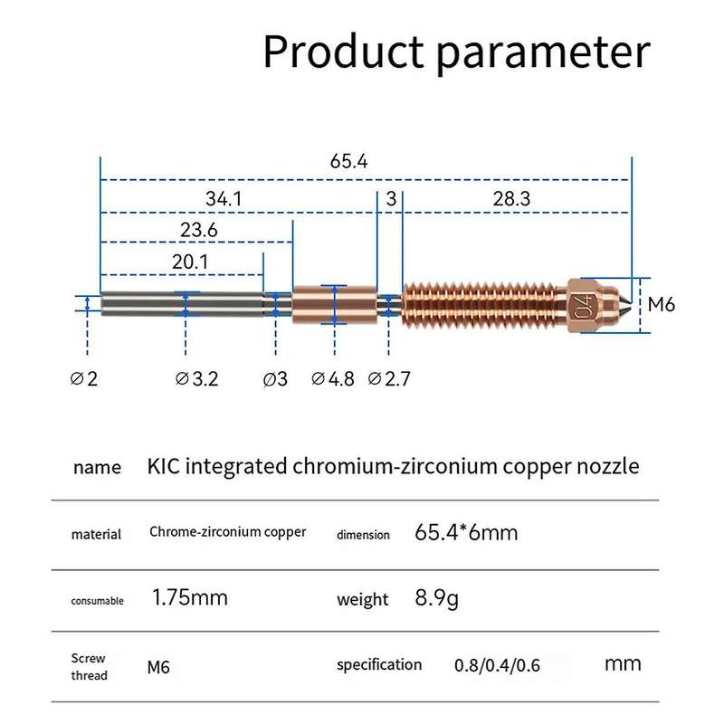 High-Flow Printing Upgraded Nozzle 0.4 0.6 0.8MM K1C Quick-Swap Nozzle for K1 Max V3 3D Printer Hot