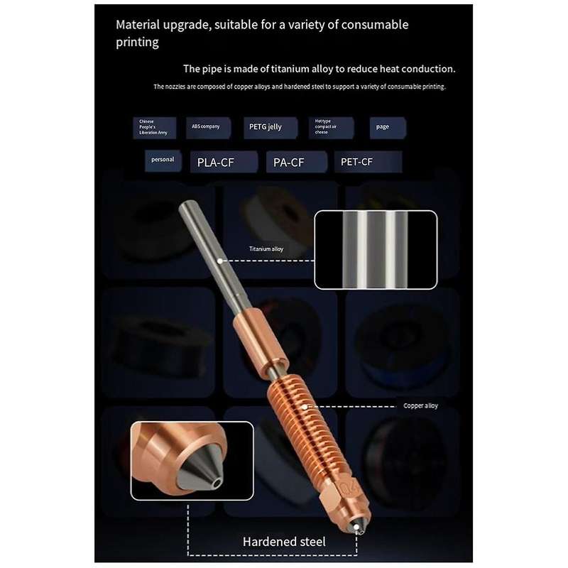 High-Flow Printing Upgraded Nozzle 0.4 0.6 0.8MM K1C Quick-Swap Nozzle for K1 Max V3 3D Printer Hot