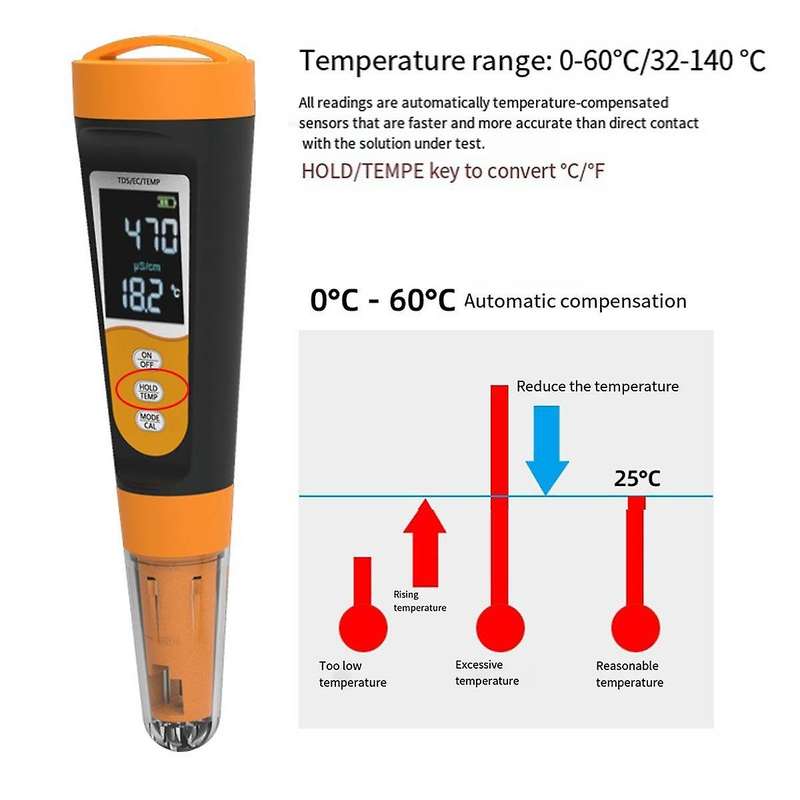 High-precision Tap Water Testing Instrument Ec Conductivity Water Pen Tds Convenient 3-in-1 Water Q