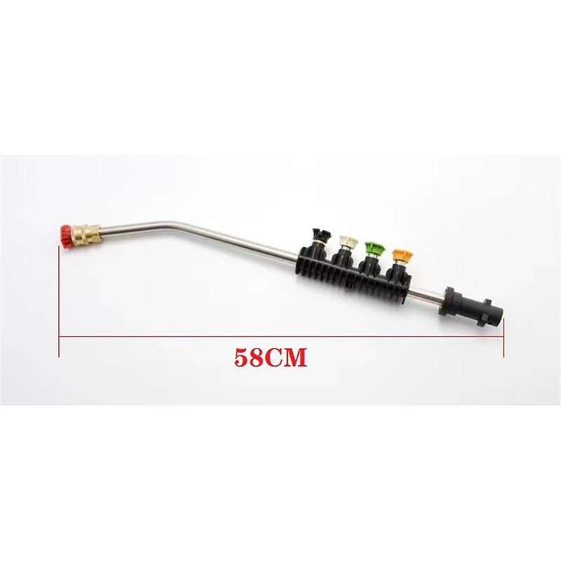 High-Pressure Car Wash Nozzle Extended Bent Rod Fan-Shaped Quick Connect Nozzle for Car Cleaning Gar