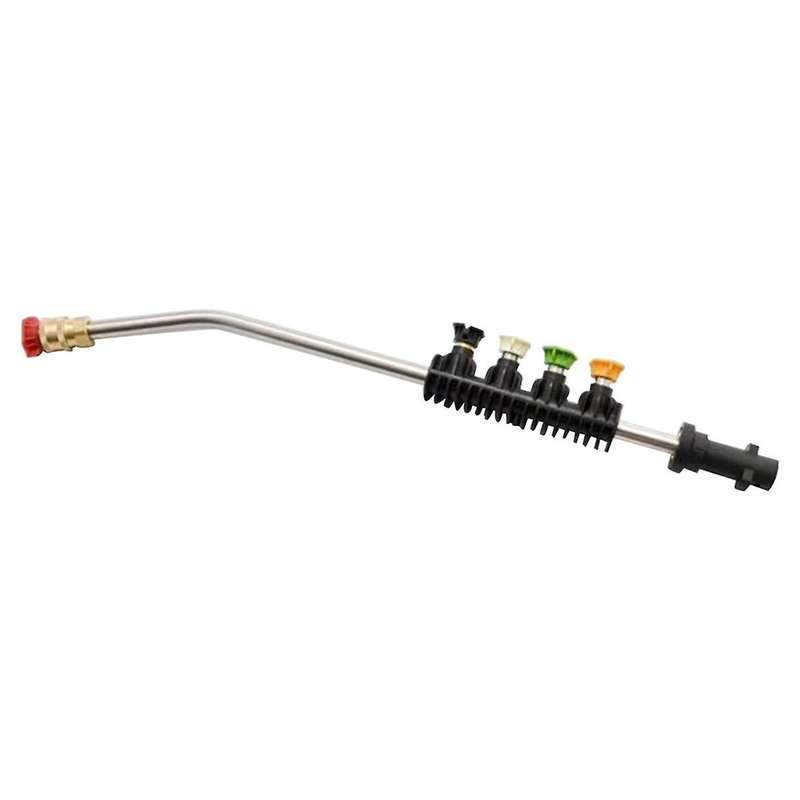 High-Pressure Car Wash Nozzle Extended Bent Rod Fan-Shaped Quick Connect Nozzle for Car Cleaning Gar