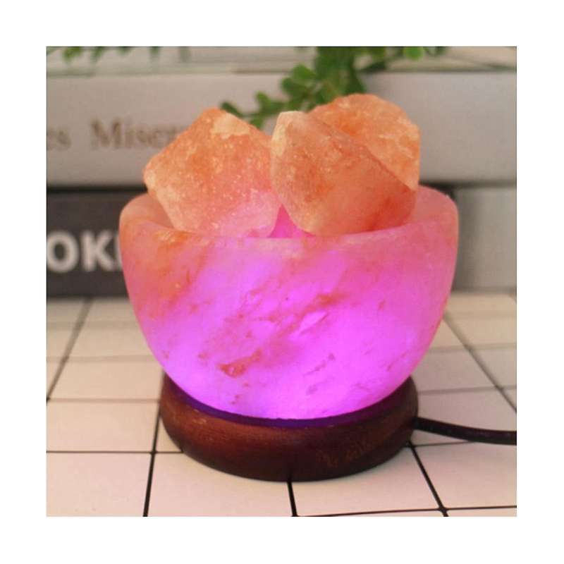 Himalayas Crystal Salt Lamp Led Colorful Color Changing Night Light Air Purifier Decorative Bedside