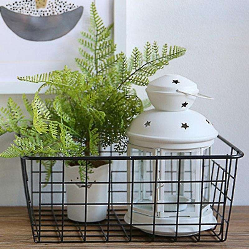 Hollow Iron Wired Basket, Storage Baskets Metal Basket without Interlining Bathroom Kitchen Organize
