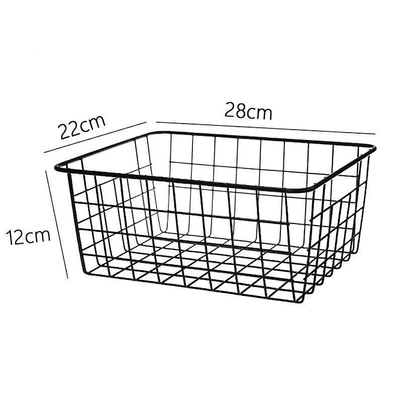 Hollow Iron Wired Basket, Storage Baskets Metal Basket without Interlining Bathroom Kitchen Organize
