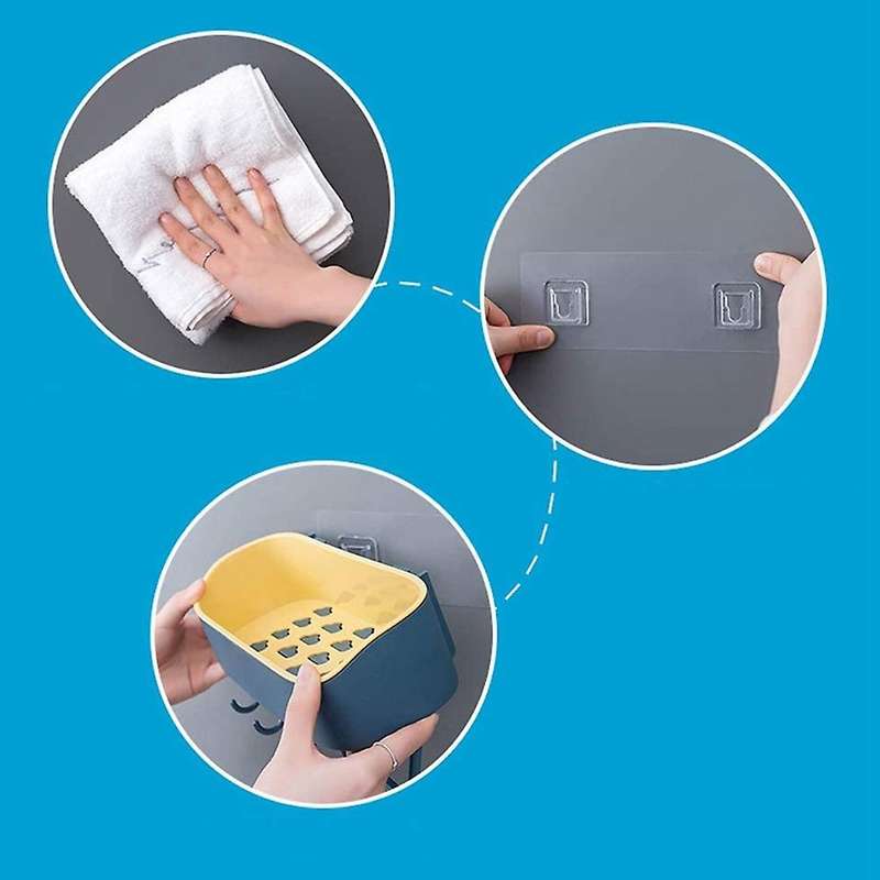 Hole-Free Wall Hanging Double Layer with Strong Adhesive Plastic Products, Suitable for Bathroom, K