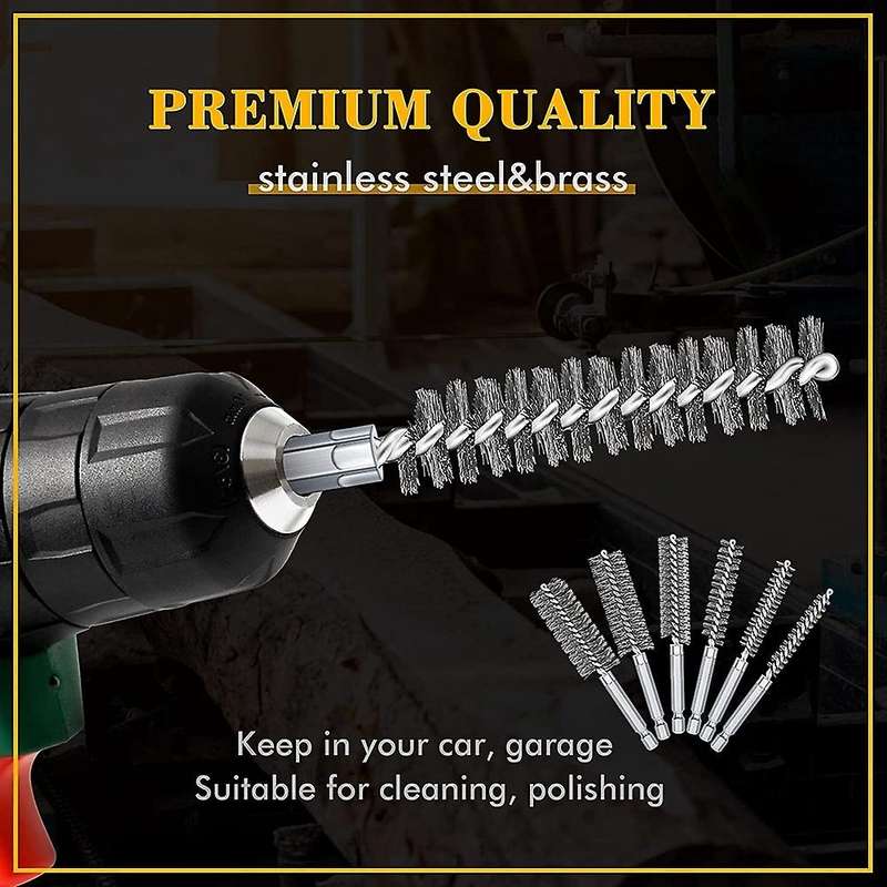 Hole Brush Bronze Set Steel Wire Hole Brush Set Stainless Steel Cleaning Brush, Suitable for Electr
