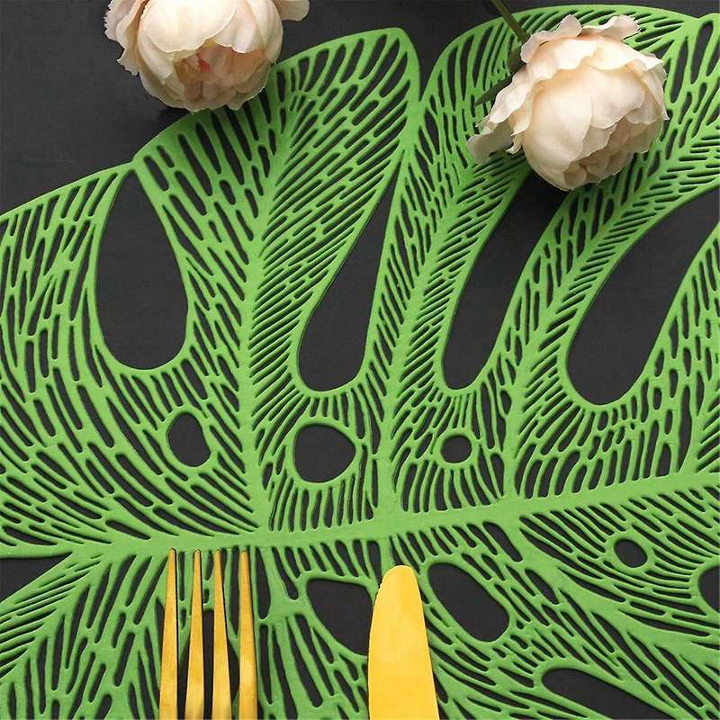 Hollowed-out Leaf Place Mats for Dining Table Mats for Holiday Party Wedding Accent Centerpiece Dinn
