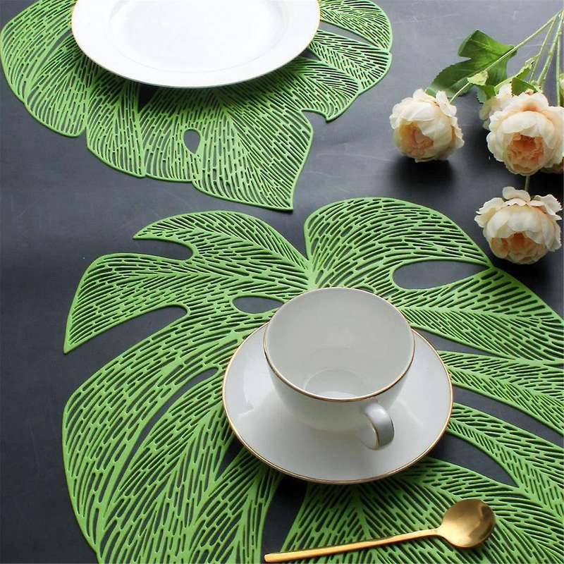 Hollowed-out Leaf Place Mats for Dining Table Mats for Holiday Party Wedding Accent Centerpiece Dinn