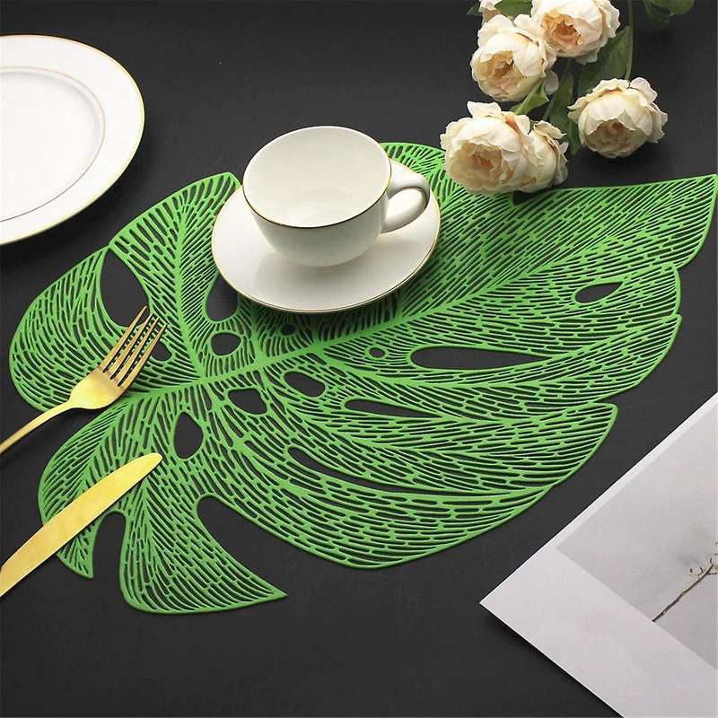 Hollowed-out Leaf Place Mats for Dining Table Mats for Holiday Party Wedding Accent Centerpiece Dinn