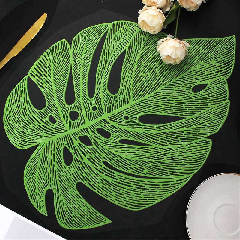 Hollowed-out Leaf Place Mats for Dining Table Mats for Holiday Party Wedding Accent Centerpiece Dinn