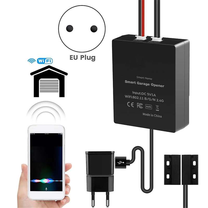 Home Kit Smart Home Garage Door Opener Wireless WiFi Smart Voice Control for Home Kit Switch-EU Plug