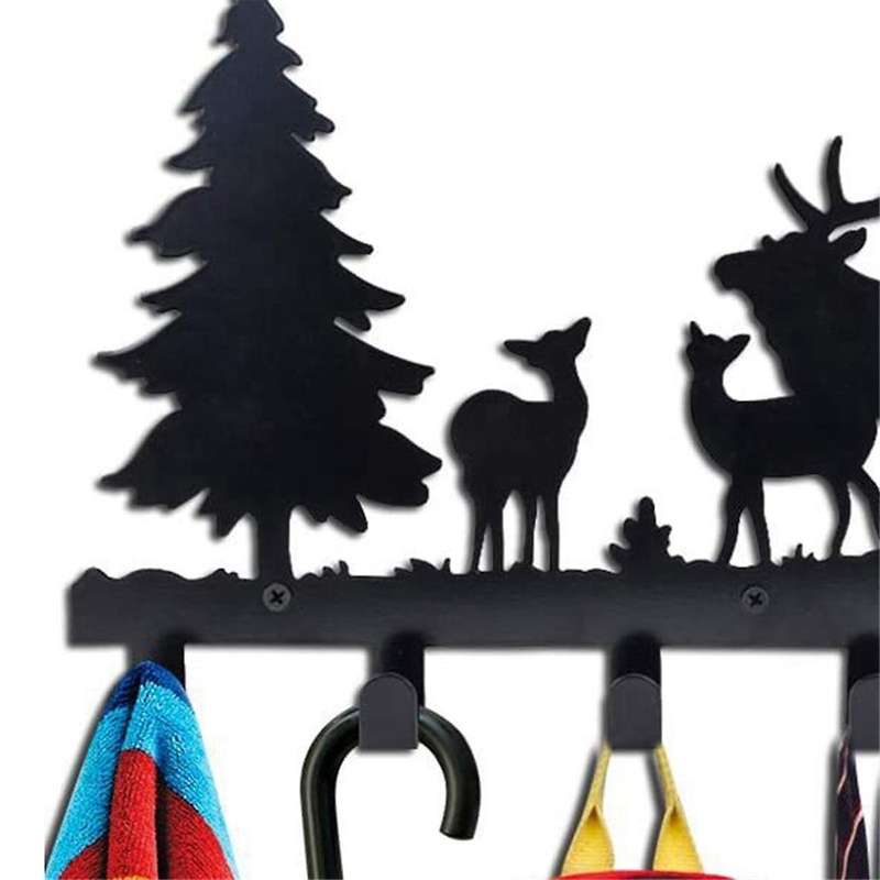 Home Metal Key Rack Holder Living Room Bedroom Kitchen Hook Hanger Rack Wall Mounted Clothes Hat Sca