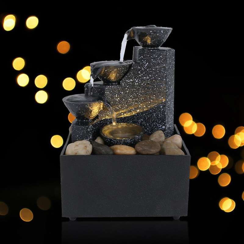 Home Office Desktop Small Fountain Lucky Flowing Water Ornaments Landscape Decoration Craft Gifts