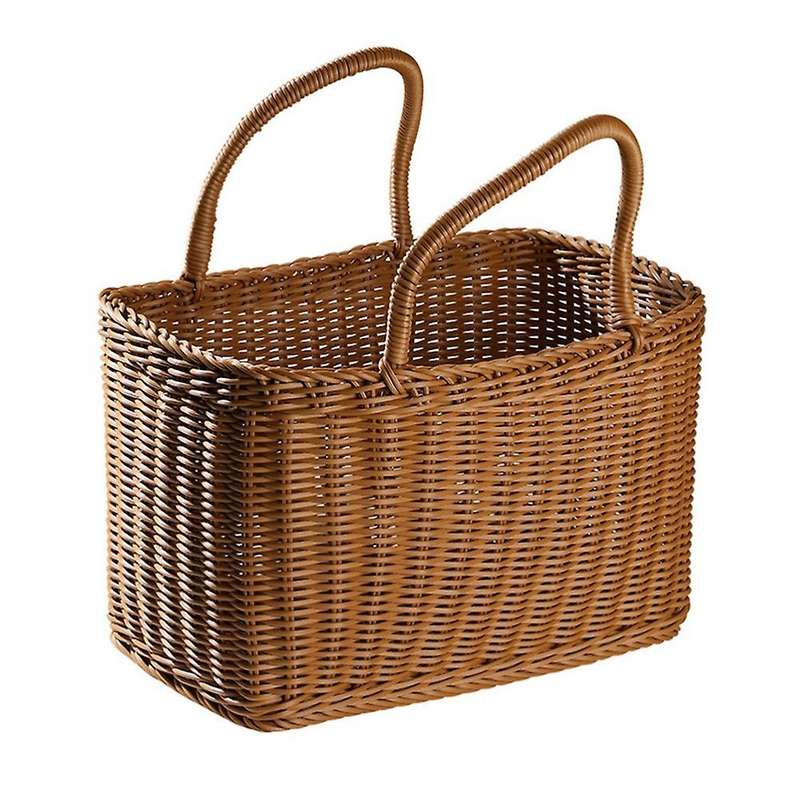 Home Shopping Basket Hand Vegetable Basket Decor Woven Rattan Bag