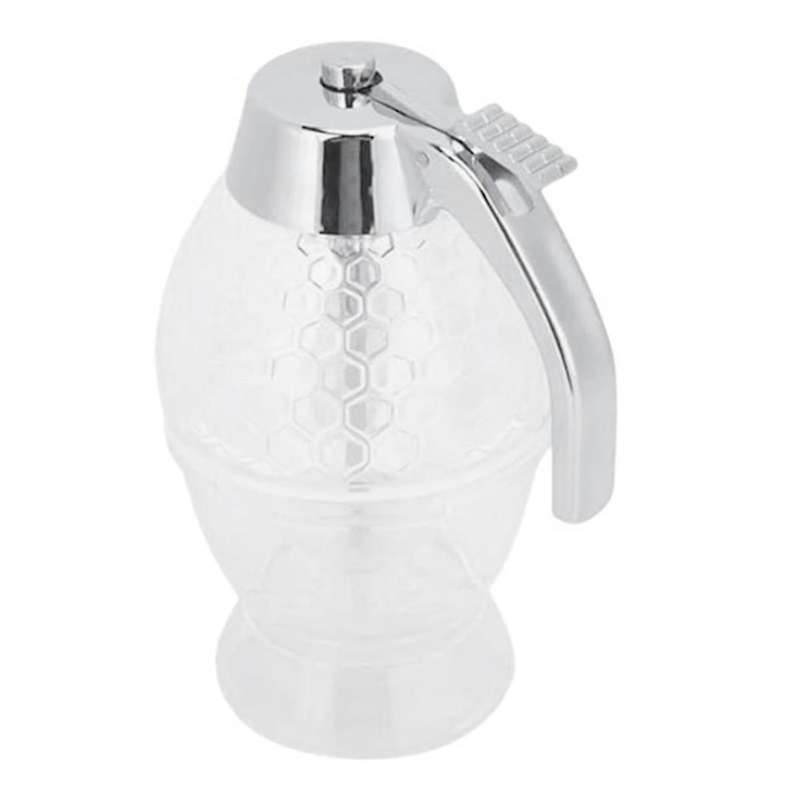 Honey Dispenser Syrup Jar and Stand Honeycomb Shaped Pot No Drip Dispenser for Precise Serving