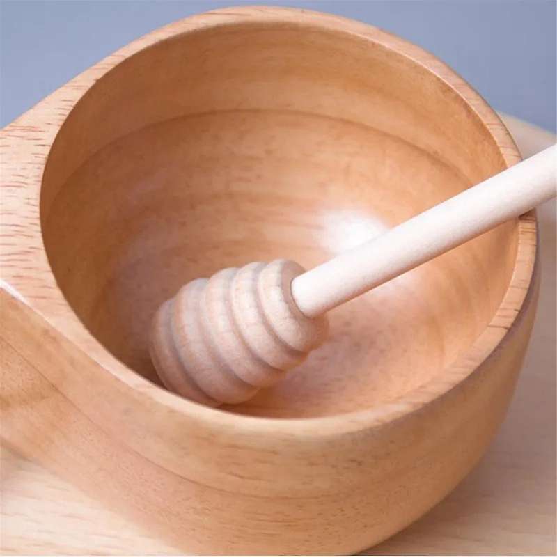 Honey Pot with Long Handle Mix Stick Small Wood Honey Stick Honey Stick Wooden Stick