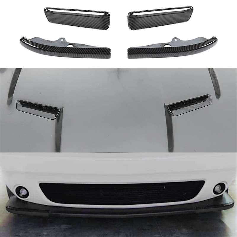 Hood Air Outlet Front Bumper Lip Splitter Protector Cover Trim for 2015-2024 Accessories,B