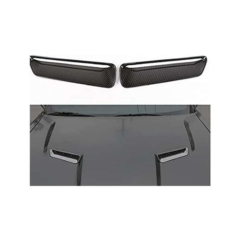 Hood Air Conditioner Air Outlet Trim Exterior Accessories for 2015-2022 Abs 2pcs Carbon Fiber