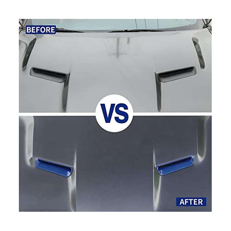 Hood Air Conditioner Air Outlet Trim Exterior Accessories for 2015-2022 Abs 2pcs Blue
