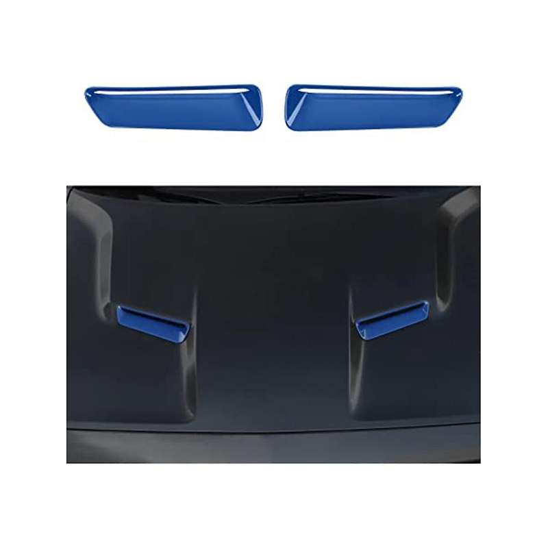 Hood Air Conditioner Air Outlet Trim Exterior Accessories for 2015-2022 Abs 2pcs Blue