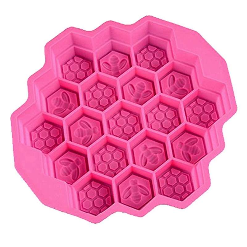 Honeycomb Silicone Soap Mold 19-hole Baking Cake Mold Bakeware for Family Or Friends Party (rose Red