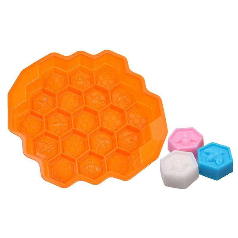 Honeycomb Silicone Soap Mold 19-hole Baking Cake Mold Bakeware for Family Or Friends Party (rose Red